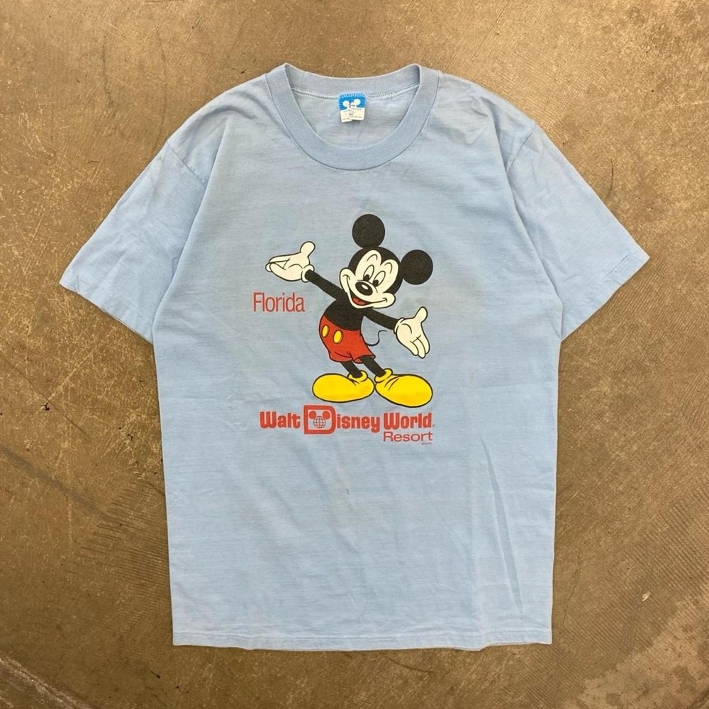 Vintage Mickey Mouse Disney Walt DisneyWorld 80s Single Stitch Florida T-Shirt L